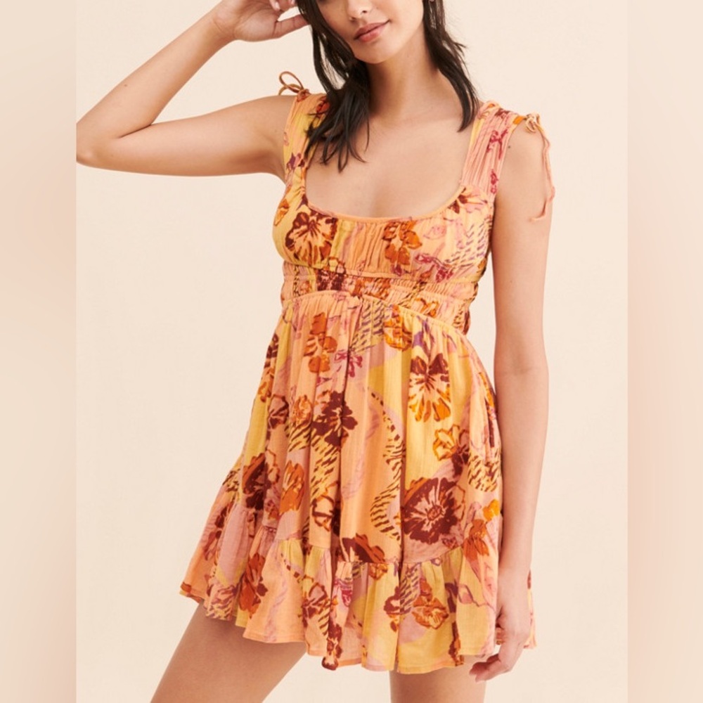 Free people Vernon Mini Dress in cocoa size medium